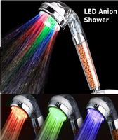 Xueqin LED coloré clair de bain de bain de douche d'eau sauvegarde anion spa haute pression maintenue à main le filtre de douche de salle de bain buse Y200103971739