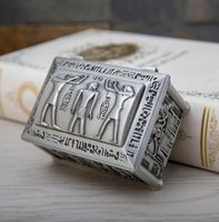 Классическая египетская коробка ювелирных изделий антикварный винтажный декор для дома подарки для хранения колье кольцо кольцо кольцо металлическое искусство ремесло Craft6206172