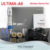 Dr Pen A6 DR Pen Ultima A6 Auto Electric Mirco Derma Pen Stamp Перезаряжаемая микро -иглы с одноразовыми картриджами 2pcs1673076