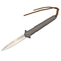 R1028 Flipper Folding Knife D2 Satin Spear Point Blade Gray ...