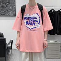 Мужские рубашки T Hip Hop Trend негабаритная футболка мужчина забавная любящая сердечная печать с коротким рукавом Tops Street Designer Unisex All-Match Cool Tee