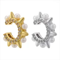 Rücken Ohrringe Goldfarbe Perle Ohrmanschette C Form gefälschter Piercing -Clip für Frauen Schmuck Schmuck Großhandel Großhandel