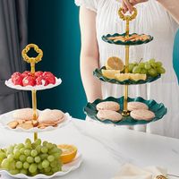 Backware -Werkzeuge abnehmbarer Kuchenstand Europ￤ischer Stil Runde 3 Tiergebiet Cupcake Obstplatte Servieren Desserthalter Hochzeitsfeier Home Decor