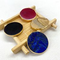 Charms Natural Stone Round Craft Pendant Agate Lapis Spotted...