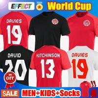 2022 Canada voetbaltruien Davies Nationaal team Home Away White Red Men Kids Kit 2022 2023 Nieuwste David Larin Cavallini Laryea Millar Hoilett Men Set Football Shirts