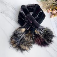 Шарфы Pudi Женщины настоящий меховой шарф зимний женский бренд кольцо бренда SF236
