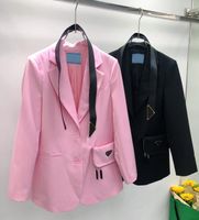 여자 디자이너 자켓 스프링 가을 긴 재킷 벨트 패션 글자 배지 스팽글 코트 캐주얼 스트리트웨어 블랙 핑크