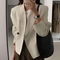Ternos femininos Superaen coreano chique de lapela casaco outono feminino e inverno