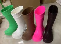 Designer Gummi -Regenstiefel Crocs Boot Round Toe geprägtes Design Luxus Frauen Boot