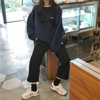 Hoodies femininos zogaa 2022 kpop letra com capuz moda moda coreana feminina moletons femininos azul marinho legal para mulheres roupas vintage