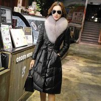 En cuir f￩minin hiver des femmes manteaux longs veste manteau feme