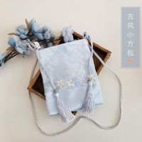 Bolsas de noite sen estilo antigo bordado de renda chinesa cetim saco quadrado com roupas celulares mensageiros telefones celulares