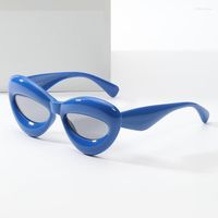 Gafas de sol La personalidad de moda europea y estadounidense Wear 1208 Gray Cat Eye Sunspreen
