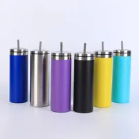 8 Colors 20oz Power Coated Straight Tumblers With Stainless ...