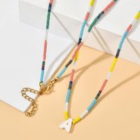 Choker Zmzy Trendy Rainbow Colla Shell Letter Lettern Netlace Handmade Handmade Mods Associor