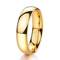 Anéis de casamento 3mm Classic Gold Plated Homem Homens de Tungstênio Carboneto