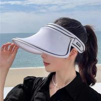 Geniş Memlu Şapkalar Yaz Güneşlik Şapkası UV Koruma Çift Kullanım Saç Hoop Güneşi Kadınlar için Açık Plaj Düz Renkleri All Maç Kapakları
