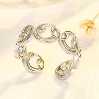 Ювелирные кластерные кольца кольца ногтя дизайнерские женские женские женщины Улыбающаяся лицо по лицевой группе корейская вечеринка годовщина Регулируемая открываемая модная милая простая