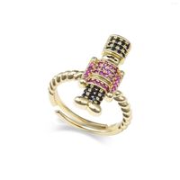 Hochzeitsringe ausgefallene farbige Diamanten Nussknacker Ring S￼￟es Cartoon Bild Verstellbares ￖffnen f￼r Frau Mann Weihnachtsgeschenk
