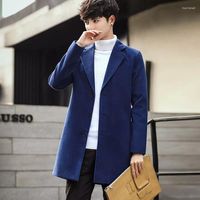 Ca￭das de zanjas para hombres 2022 Mezclas de lana casual Negocio de alta calidad Jackets largos Long Men Overpinter￭a Fit 5xl