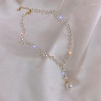 Colares pendentes Moda Crystal Pearl Gar gargantilha para mulheres geométricas casamentos de joias de joalheria Gift Gifts