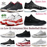 Jumpman 11 Zapatillas de baloncesto Bajo 11s IE Arrendario PE Silver Zest Snakeskin White White Gym Red Space Jam Diseñador de zapatillas Hombre para hombres 2023