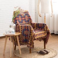 بطانيات رمي ​​البوهيمي لأريكة أريكة غطاء القطن سفر ذي سفر مع تاسيل بوهو ديكور المنزل