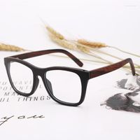 النظارات الشمسية إطارات نظارات الخشب الطبيعي إطار للرجال النساء الخشبيات النظارات البصرية مع علبة عدسة واضحة 56342