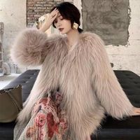 Women' s Leather Winter Fake Fur Coats Women Top Fashion...