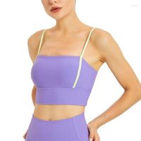 Yoga Outfit Gym Sports Bra Padded Ribbed Jogging Underwear F...