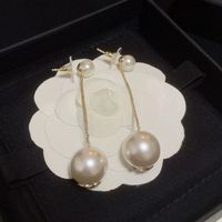 Luxusmarke Designer Big Pearl Stud Ohrringe f￼r Frauen 18K Gold Briefe Dangle Quaste Ohrring Ohrringe Party Hochzeit Schmuck Geschenk
