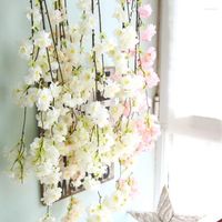 الزهور الزخرفية عالية الجودة 53 بوصة أزهار الكرز الاصطناعية الحرير لزخارف منزل الزفاف