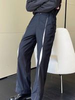 남자 정장 캐주얼 정장 남성의 다크 플리트 디자인 단색 한국 스타일 바지 2023 개인 슬림 바지 2A1857