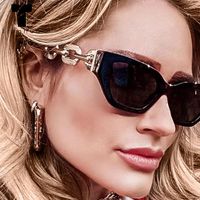 Sonnenbrille Frauen Fashion Metall Rahmen M￤nner Hip -Hop -Brille UV400 Dicke Kette