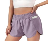Running Shorts Women Summer Athletic Adults Solid Color Yoga...