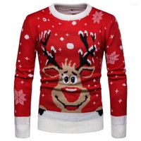 남자 스웨터 가을과 겨울 남자 3D 사진 풀오버 스웨터 따뜻한 니트 패션 자기 배양 크리스마스 재킷