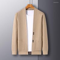 Herrenpullover 2022 Mode vertikaler Streifen Strick Strickjagd Herren Fr￼hling und Herbst Freizeit Koreanische hochwertige Pullover Mantel M￤nner