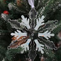 Noel dekorasyonları parıltılı kar tanesi süslemeleri ağaç köpüklü Noel dekor kış tatili için akrilik