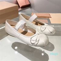 Designer -women Schuhe Seide Echtes Leder Ballett Flats Schmetterlingsknoten Sch￶ne Designerschuhe Quadrat Zehen Fliegen Slip auf Fr￼hling