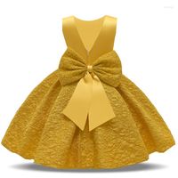 Девушка одевается детская одежда Детская девочка Принцесса платье бусины лук детское рождественская вечеринка цветочная церемония костюмы для бала платье