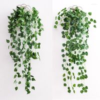 장식용 꽃 인공 식물 포도 나무 벽걸이 잎 잎 가지 실외 정원 가정 장식 플라스틱 가짜 실크 잎 녹색