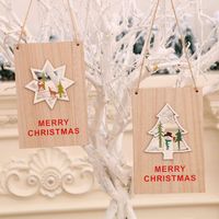 크리스마스 장식 나무 교수형 표지판 겨울 장식 벽 소박한 나무 문 사인 홈 교실 사무실 장식을위한 장식
