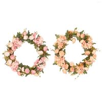 زهور زخرفية معلقة كاميليا برعم الزهور الجولة الاصطناعية لستارة الزفاف الربيع