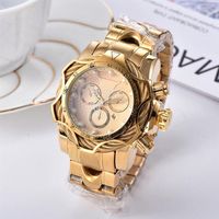 Armbanduhren Luxus Unbesiedelte Uhr 18k Gold Draht Invincible Invicto wasserdichte Wirstwatches Reloj de Hombre für Drop285i