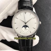 ZF Top Edition Master Ultra Thin Moon 1368420 White Calan Cal 925 1 Automatic Mens Watch Correct Moon Phase Steel Case en cuir-STRA275G