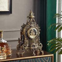 Tischuhren Europ￤ische Luxus Retro Uhr Wohnzimmer B￼ro Vintage Desk Antique Home Decoration American Watch