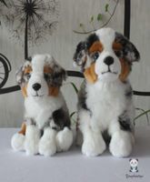 Yumuşak Dolgulu Hayvan Oyuncakları Nadir Köpekler Model Gerçek Hayat Peluş Avustralya Çoban Dolls Güzel hediyelik kızlar ve erkekler H10251720514