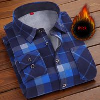 Erkekler Sıradan Gömlek Kış Erkekler Artı Kadife Kalın Sıcak Uzun Kollu Gömlek Moda Gevşek Büyük Boyu Yüksek kaliteli Ekose Bluz NS5505