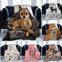 Cobertores fofos chihuahua cachorro lã cobertor arremesso de quarto decoração de cama de adultos tamanho de flanela macia sofá macia