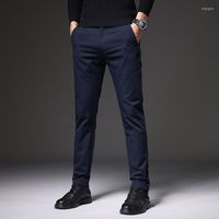 Calça masculina preto cinza azul azul masculino 2022 Autumn Winter Elastic Straight Kleean Fashion Spring Roupos de primavera